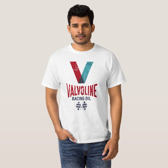 T-shirt Emblème Vintage de l'Huile de Course (Devant entier)