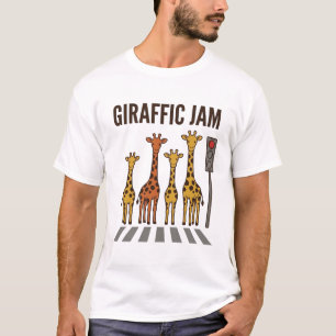 T-shirt Embouteillage giraffic Drôle de girafe traversant