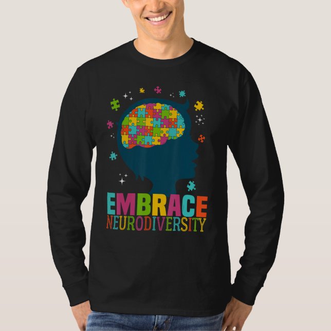 T-shirt Embrace Neurodiversity Autism Awareness ASD Neurod (Devant)