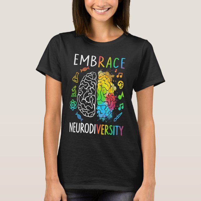 T-shirt Embrace Neurodiversity Brain Autism Awareness Puzz (Devant)