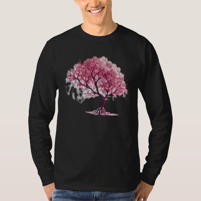 T-shirt Embrace Spring with a Unique Cherry Blossom Geomet (Devant)