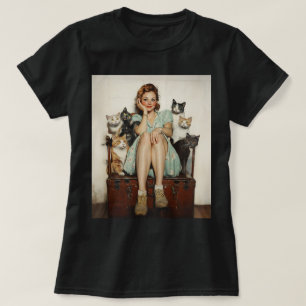 T-shirt Embracer les Vibes de Lady Cat Retro Crazy