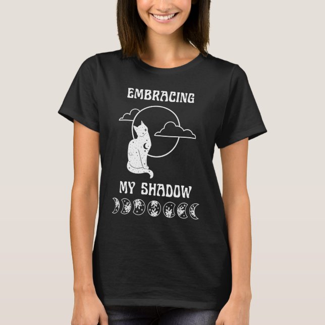 T-shirt Embracer Mon Ombre Chatte Lune Chatte Chat Shadow  (Devant)