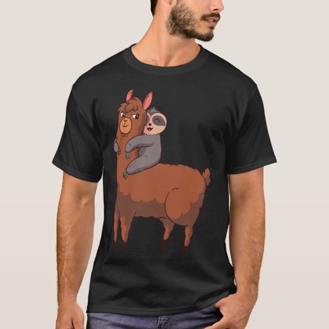 T-shirt Embrassage de Sloth Llama (Devant)
