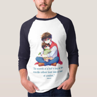 T-shirt Embrassage du père - Chibi Style Raglan