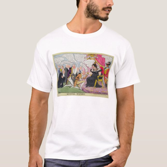 T-shirt Embrassant des mains, éditées 1827 (litho de (Devant)