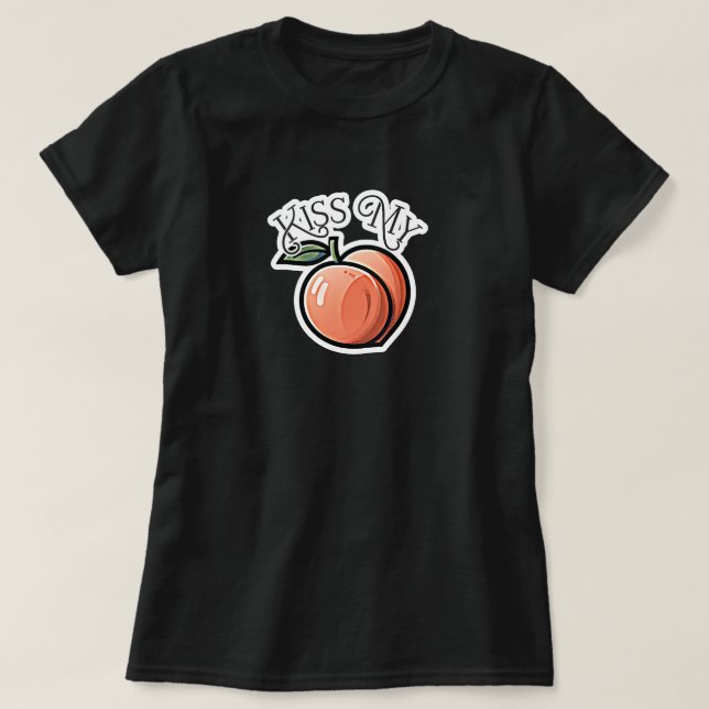 T-shirt Embrasse mes pêches drôles de fruits (Design devant)