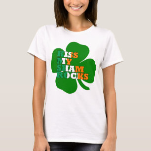 T-shirt Embrasse mes shamrocks irlandais