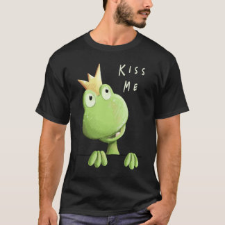 T-shirt Embrasse-moi Grenouille avec Couronne Grenouille P