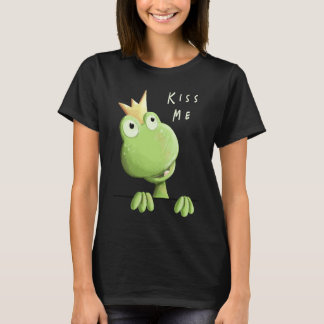 T-shirt Embrasse-moi Grenouille avec Couronne Grenouille P