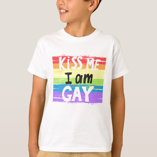 T-shirt Embrasse-moi je suis gay (Devant)