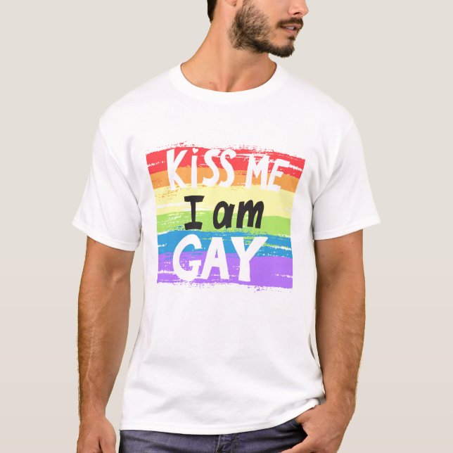 T-shirt Embrasse-moi je suis gay (Devant)