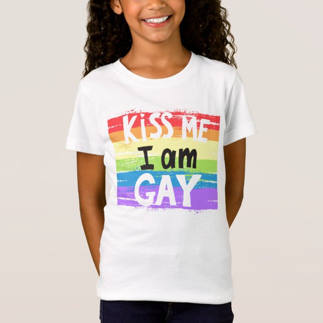 T-Shirt Embrasse-moi je suis gay (Devant)