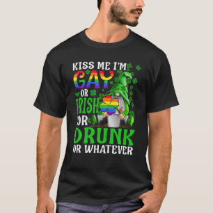 T-shirt Embrasse-moi Je suis gay, irlandais ou ivre St Pat