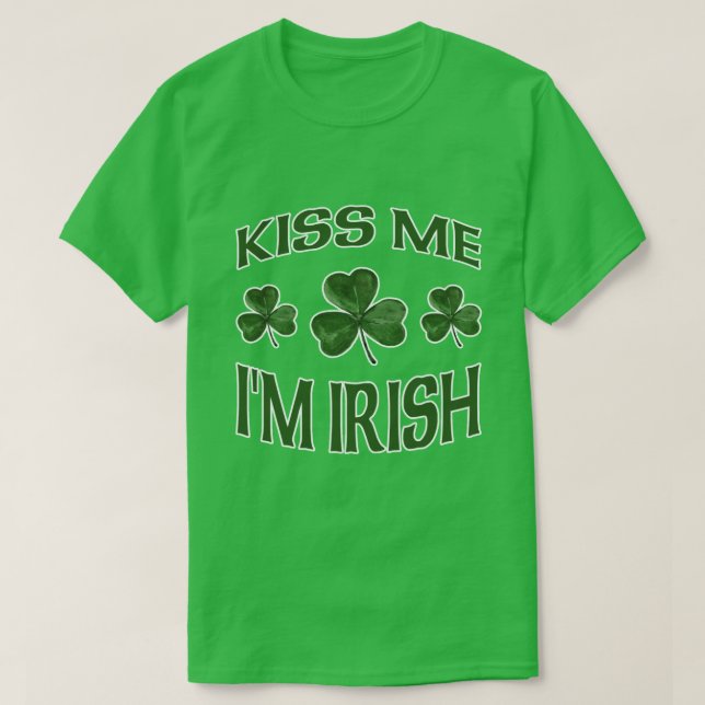 T-shirt Embrasse-moi Je suis irlandais (Design devant)