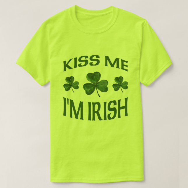 T-shirt Embrasse-moi Je suis irlandais (Design devant)