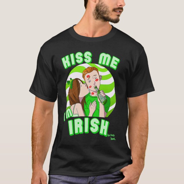 T-shirt Embrasse-moi Je suis Irlandais Couple Jour de la S (Devant)