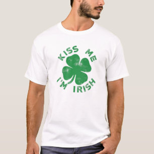 T-shirt Embrasse-moi Je suis Irlandais Drôle Saint Patric