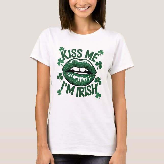 T-shirt Embrasse-moi Je suis Irlandais St Patrick's Day (Devant)