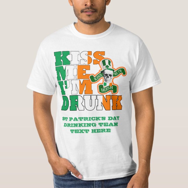 T-shirt Embrasse-moi je suis ivre (Devant)