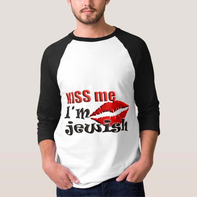 T-shirt Embrasse-moi Je suis juif (Devant)