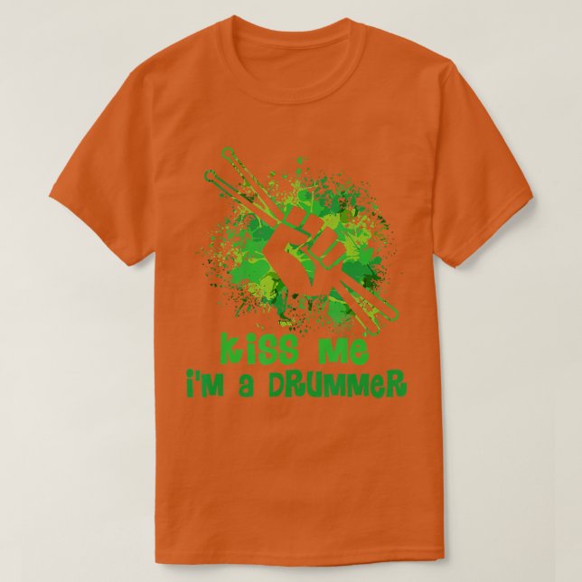 T-shirt Embrasse-Moi Je Suis Un Drummer Poing Sticks St pa (Design devant)