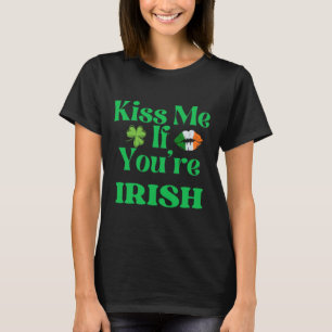 T-shirt Embrasse-moi si tu es Irlandais Drôle Saint-Patric