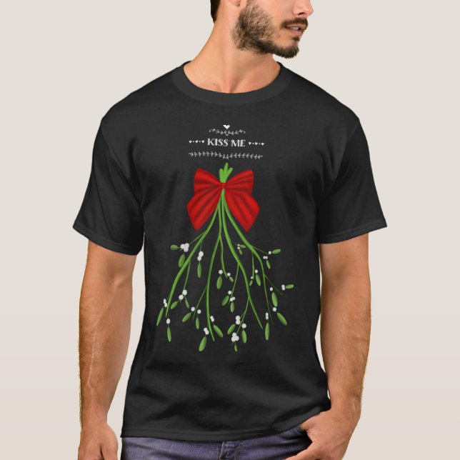 T-shirt Embrasse-moi sous le Noël de Mistletoe (Devant)