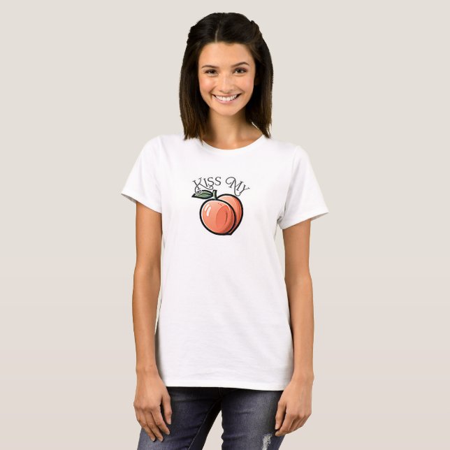 T-shirt Embrasse mon pêche Pêches Fruit Drôle (Devant entier)