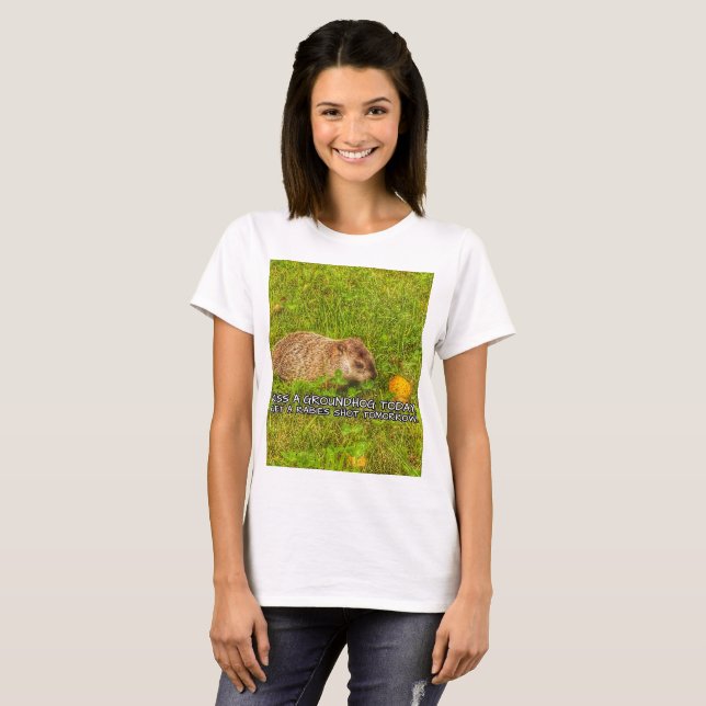 T-shirt Embrasse un marmotte aujourd'hui. Obtenez un t-shi (Devant entier)