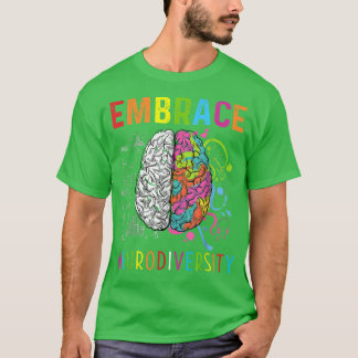 T-shirt Embrasser la neurodiversité - Cerveau Embrasser l'