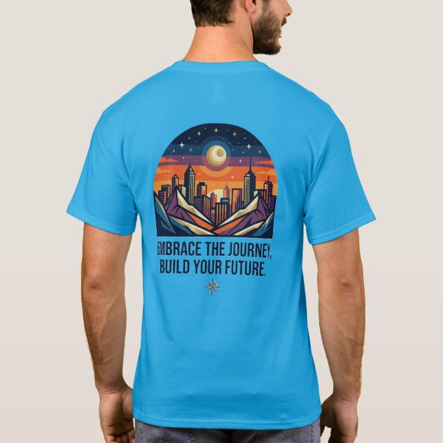 T-shirt Embrasser le voyage motivationnel de construction  (Dos)