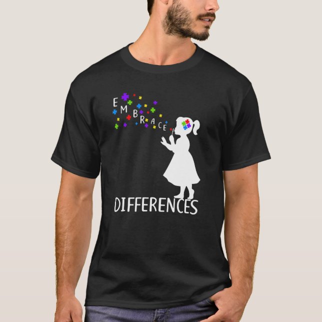 T-shirt Embrasser les différences   Journée de soutien à l (Devant)