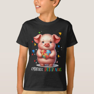 T-shirt Embrasser les différences Puzzle Cœur Cochon Sensi