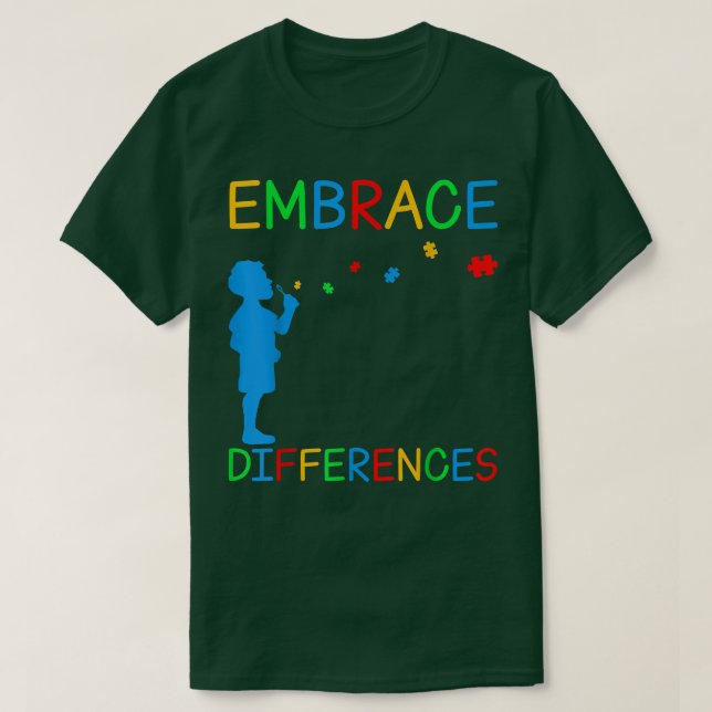 T-shirt Embrasser les différences Puzzle Sensibilisation s (Design devant)