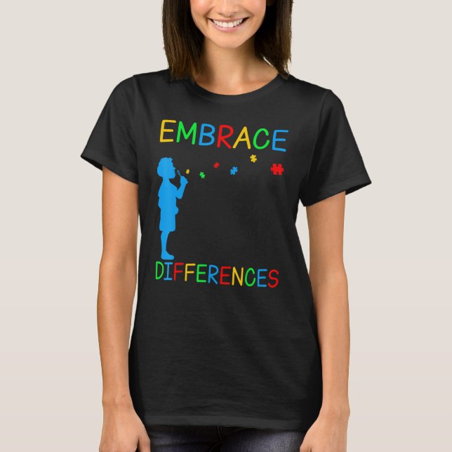 T-shirt Embrasser les différences Puzzle Sensibilisation s (Devant)