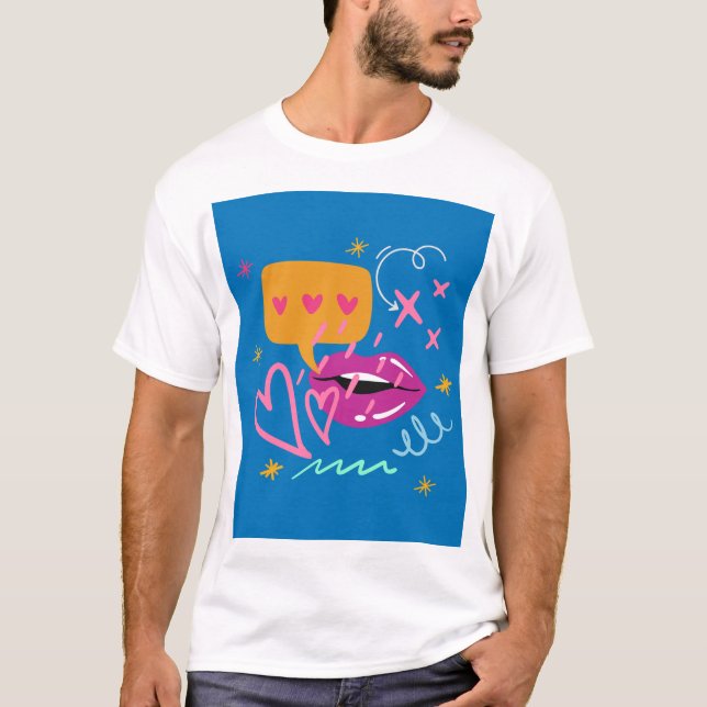 T-shirt embrasser les lèvres (Devant)