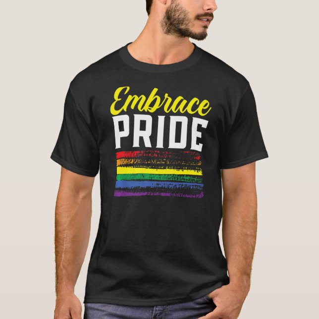 T-shirt Embrasser Pride Lgbtq Égalité des sexes Rainbow Pr (Devant)