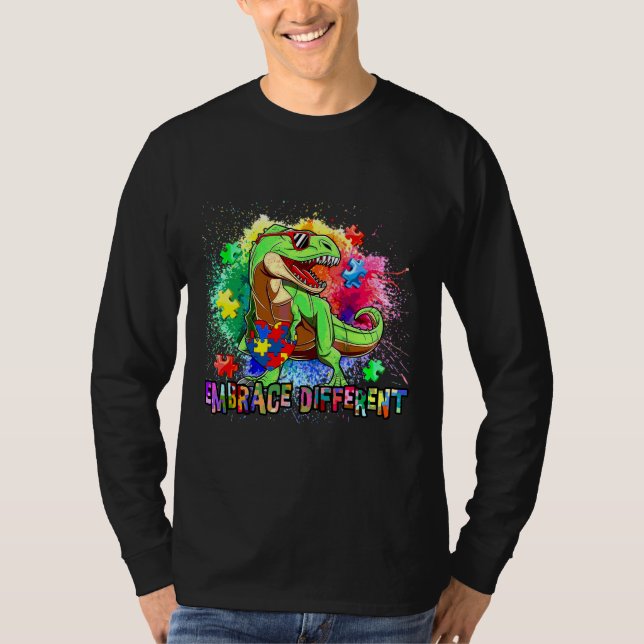 T-shirt Embrassez différents Dinosaur de Sensibilisation s (Devant)