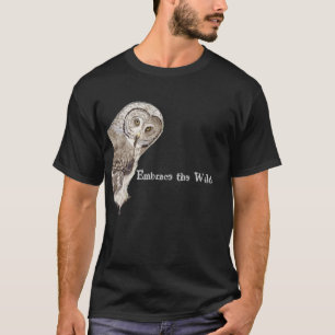 T-shirt Embrassez la citation sauvage Funny Owl Art