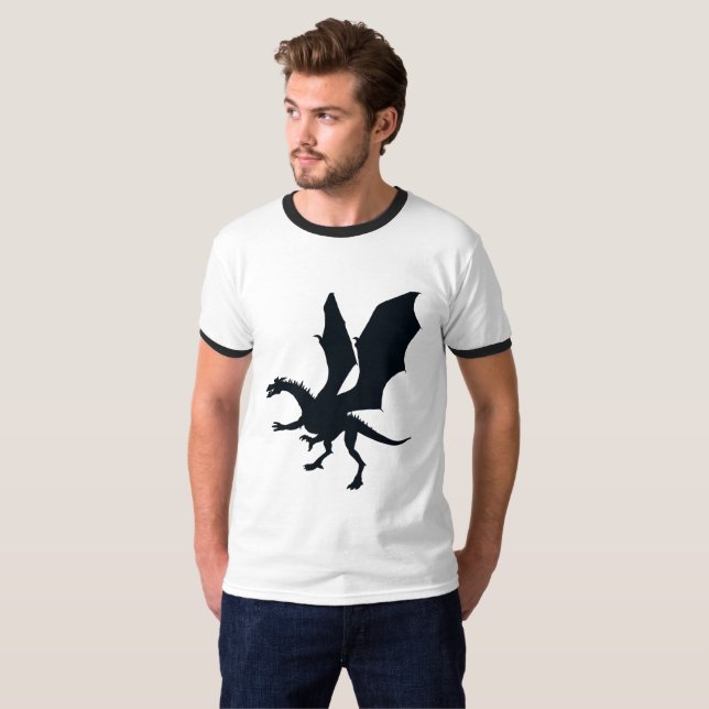 T-shirt Embrassez la magie : Dragon Silhouette Imaginaire (Devant entier)