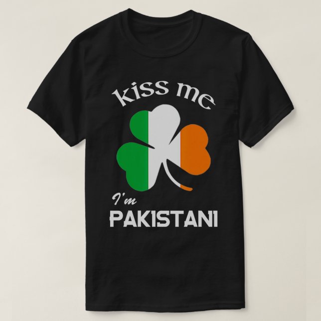 T-shirt Embrassez-moi, je suis Pakistanais Trèfle Pakistan (Design devant)