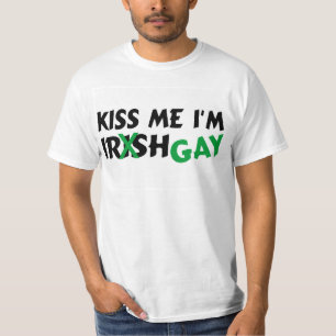 T-shirt Embrassez-moi l'homosexuel Im irlandais