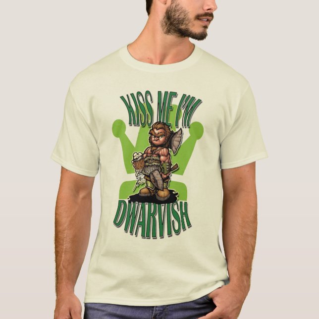 T-shirt embrassez-moi que je suis dwarvish (Devant)