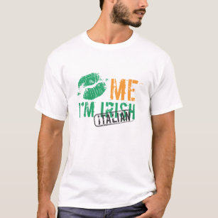 T-shirt Embrassez-moi que je suis irlandais/Italien