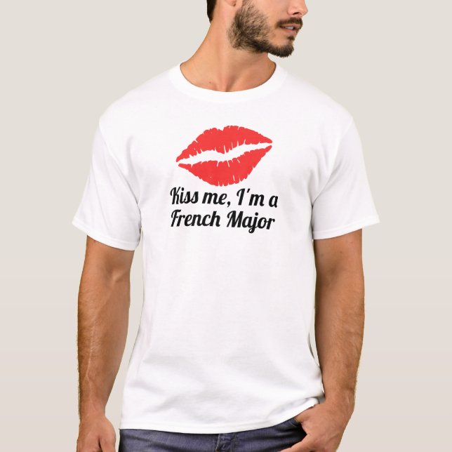 T-shirt Embrassez-moi que je suis un commandant français (Devant)