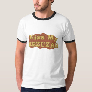 T-shirt Embrassez mon mezuzah - humour hébreu juif