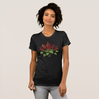 T-shirt Embroidered Scarlet Sage Botanical Tee