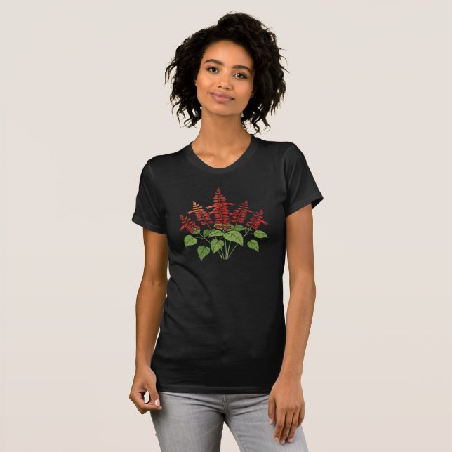 T-shirt Embroidered Scarlet Sage Botanical Tee (Devant entier)