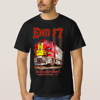 T-shirt EMD F7 Santa Fe Warbonnet with American Flag.